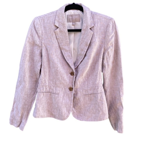 Banana Republic Cream Beige 100% Linen Exterior Blazer Sz 6 - Picture 1 of 13